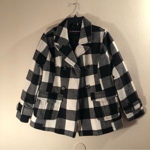 Womens Urban Republic Collection Plaid Pea Coat